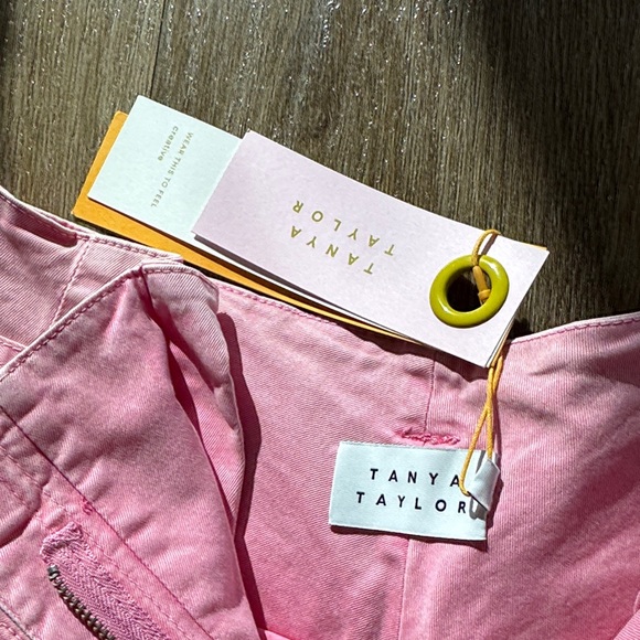 Tanya Taylor Pink High Waist Belted Shorts - Picture 2 of 6